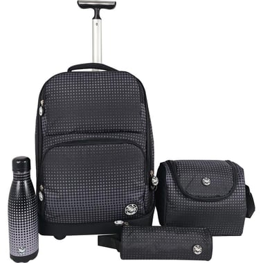 Atrium Abstract 4-in-1 Trolley Bag with Accessory, for 15.6" (Device), Black/Grey