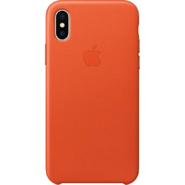 Apple Leather, Back Cover Mobile Case, for iPhone X, Bright Orange