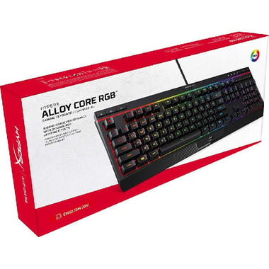 هايبر اكس الوي ممبران RGB كور لوحة مفاتيح للالعاب، سلكي، (7‎/‎متوافق مع الكمبيوتر المحمول والمكتبي وكمبيوتر الالعاب المكتبي (ويندوز 10/8، اسود