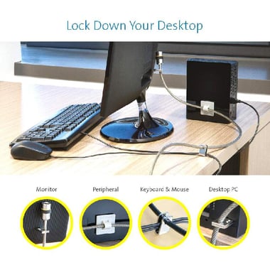Kensington Locking Kit, Desktop Security Accessory, Key Lock, 645.00 mm ( 25.39 in )