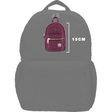 Atrium Mini Backpack Keychain, Purple/Gold