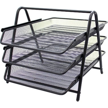 Roco Letter Tray, 3 Tiers, A4, Mesh, Black