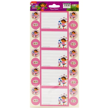 Dora The Explorer Name Labels, Glittered, 5 Pieces