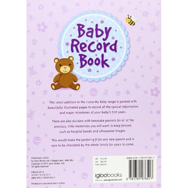 Baby Record Book - with Keepsake Pockets
