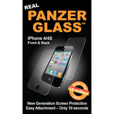 PanzerGlass Smartphone Screen Protector, Tempered Clear-glass Finish, Front + Back Protection, for iPhone 4s