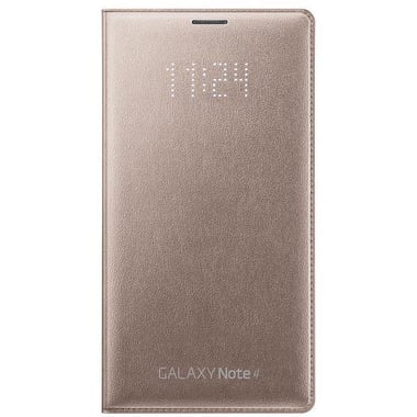 Samsung LED Flip Wallet, Flip Cover Mobile Case, for (Samsung) Galaxy Note 4, Gold