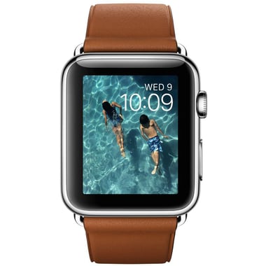 Apple Smartwatch, Silver Saddle Brown Classic Buckle