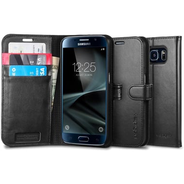 Spigen Wallet S, Flip Cover Mobile Case, for (Samsung) Galaxy S7, Black