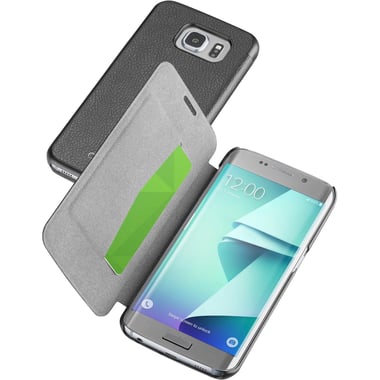 Cellularline Book Essential, Flip Cover Mobile Case, for (Samsung) Galaxy S7 Edge, Black