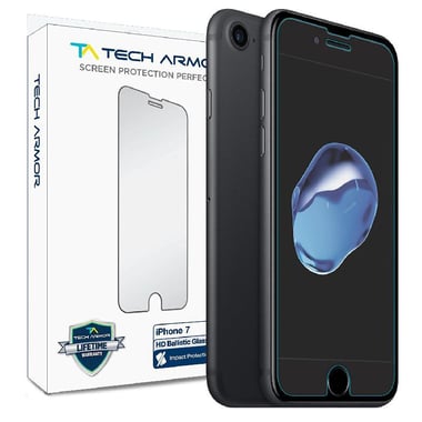 Tech Armor Ballistic Glass Smartphone Screen Protector, Tempered Glass, for iPhone 7