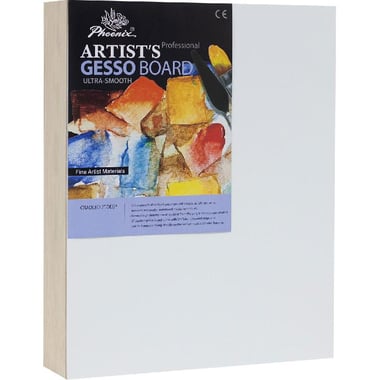 Phoenix Artist's Gesso Canvas Panel Board, Rectangle, Gesso Primed Ultra-Smooth, 8 X 10 in