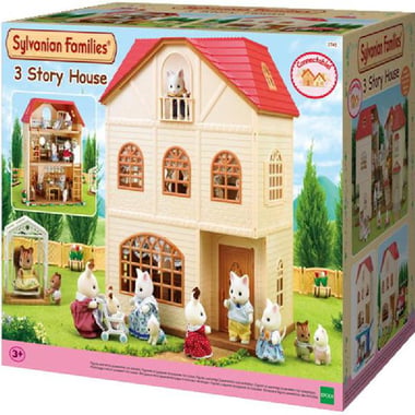 Sylvanian Families 3 Story House, Character Playset, Beige/Red, 3 Years and Above