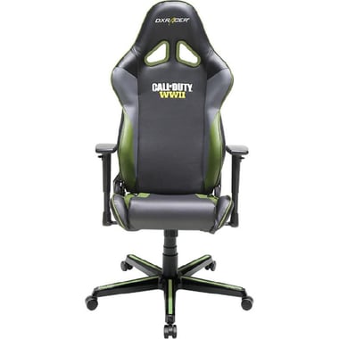 DXRacer Gaming Chair, PU Leather, Black/Grey/Green