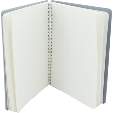 Roco Notebook, Leatherette, A5, 80 Sheets, Lined, Light Grey