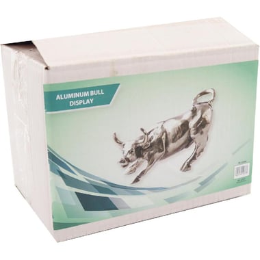 Desk Organizer, Bull Decor Accessory, Silver