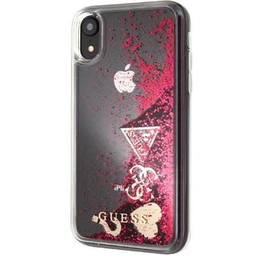 Guess Hearts - Glitter, Back Cover Mobile Case, for iPhone XR, Raspberry