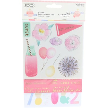 Roco Layered Sticker, "Pink Lemonade", Assorted Color