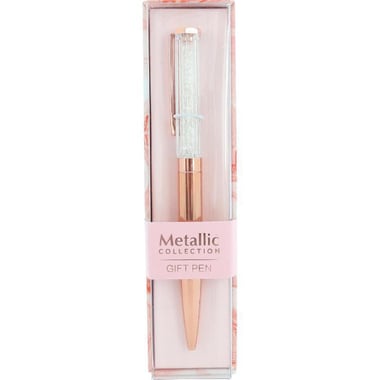 Roco Metallic Twist Diamond Rollerball Pen, Blue Ink Color, Medium, Ballpoint,