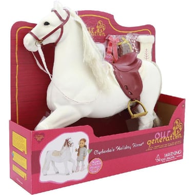 Our Generation Equestrian Clydesdale Horse Play Figure, White, 3 Years and Above