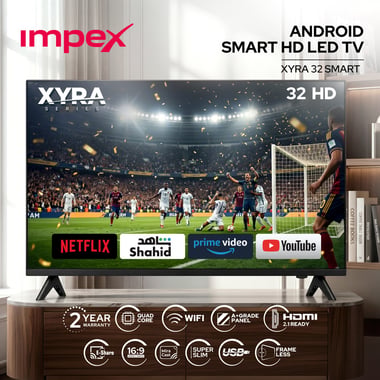 Impex 32" Smart Tv,Hd Led,60 Hz,Black,Impex Xyra 32 Smart Hd Led Tv
