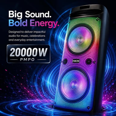 Nikai Nprty1060 Portable Speaker,2-3 Hours,Black