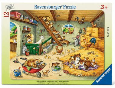 رافنسبورغر RVN50925,Cozy Farm Animals / Barn Animals,ألغاز تركيب جيغسو,12,انجليزي,3 سنوات فما فوق
