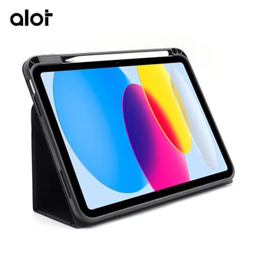 ألوت iPad Air 10.9 حافظة كمبيوتر لوحي بغطاء خلفي,أسود