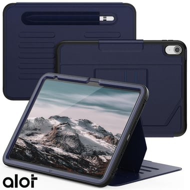 ألوت iPad 9th Generation (10.2-inch) حافظة كمبيوتر لوحي بغطاء خلفي,ازرق