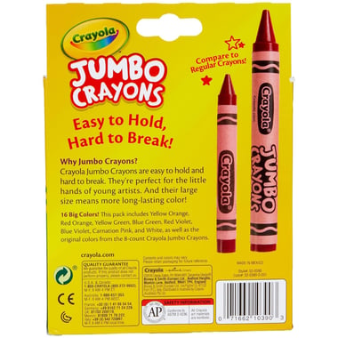 Crayola Wax Crayon,Assorted Color,16