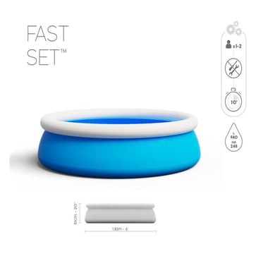 Bestway Above-Ground Pool 183 Cm×183 Cm×51 Cm,3 Person,Blue