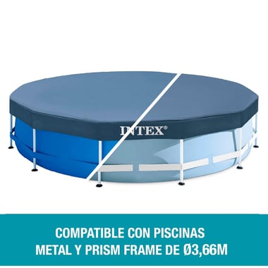 Intex Above-Ground Pool Cover 366.00 Cm×366.00 Cm×30.00 Cm,Drawstring,Blue