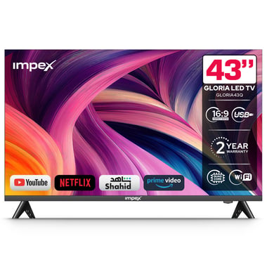 امبيكس 43 بوصة تلفزيون ذكي,دقة كاملة كيو ليد,60 Hz,اسود,43" Inch Smart QLED Android TV