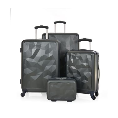 Track Luggage Set Of 4 (12"/20"/24"/28"),4 Pieces,Grey