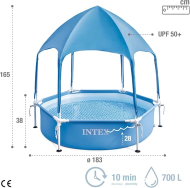 انتيكس مسبح باطار 183.00 سم×183.00 سم×38.00 سم,شخصان,ازرق