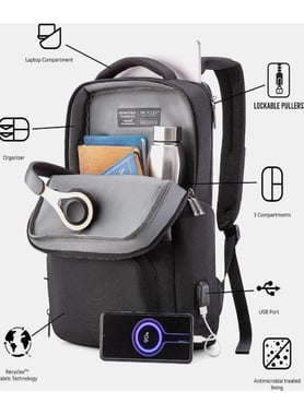American Tourister Laptop Backpack (18"),For 16.1" (Device),Unisex,Black
