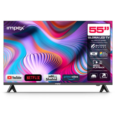 Impex 55" Smart Tv,Uhd Led,60 Hz,Black,Impex 55 Inch 4k Ultra Hd Smart Led Tv