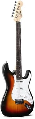 Unistar Electric Guitar Beginner,Left-Handed,6 Strings,Adults,Black