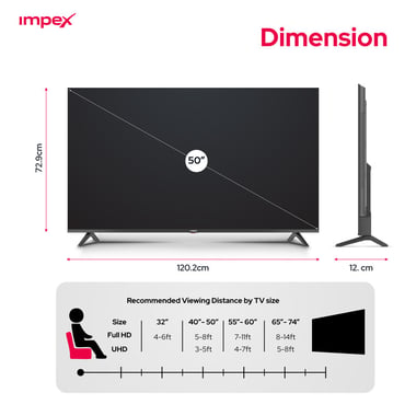 امبيكس 50 بوصة تلفزيون ذكي,دقة كاملة كيو ليد,60 Hz,اسود,50 Inch Google QLED Smart TV Full HD 1080P