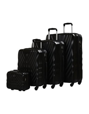 Track Luggage Set Of 4 (12"/20"/24"/28"),4 Pieces,Black