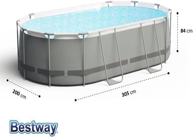 Bestway Framed Pool 305 Cm×200 Cm×84 Cm,4 Person,Multicolor