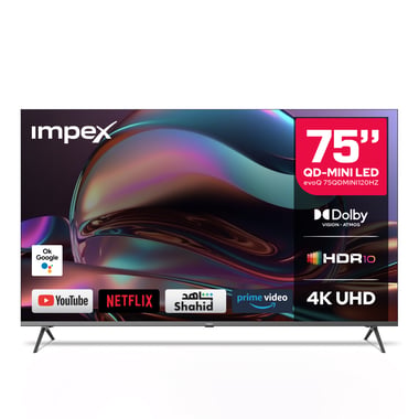 Impex 75" Smart Tv,4k Qd Mini-Led,120 Hz,Black,75qdmini120hz