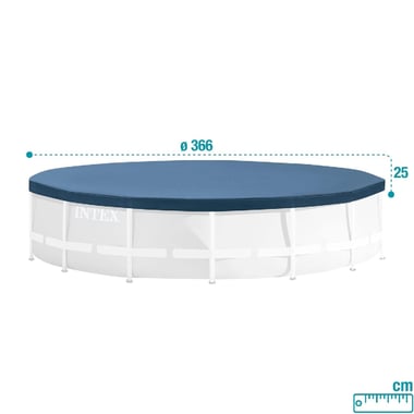 Intex Above-Ground Pool Cover 366.00 Cm×366.00 Cm×30.00 Cm,Drawstring,Blue