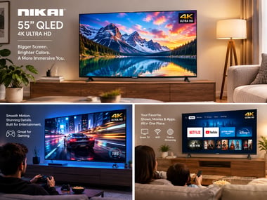 نيكاي 55 بوصة تلفزيون ذكي,دقة 4 كيه أوليد,60 Hz,اسود,55NKSQLED