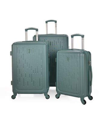 Track Luggage Set Of 3 (20"/24"/28"),3 Pieces,Green