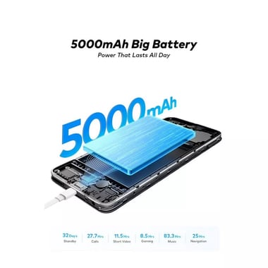 آيتل A100Cs Cloud White 2+4GB,64 جيجابايت,2 جيجابايت رام,أبيض كلاود 4G LTE,
