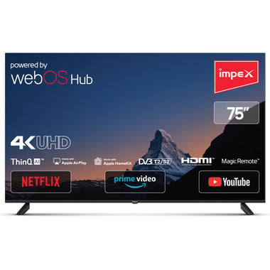 Impex 75" Smart Tv,4k Led,60 Hz,Black,Impex Fiesta 75" 4 K Ultra Hd Smart Led Tv