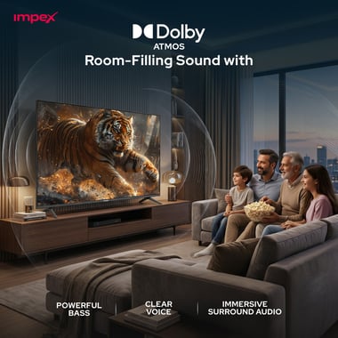 امبيكس 85 بوصة تلفزيون ذكي,دقة 4 كيه كيو ليد,60 Hz,اسود,Impex Whale OS 85" SMART QLED TV