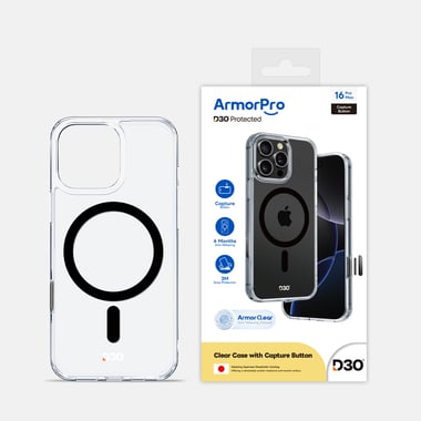 آرمربرو iPhone 16 Pro Max,غطاء خلفي للهاتف الذكي مع ماغ سيف,شفاف
