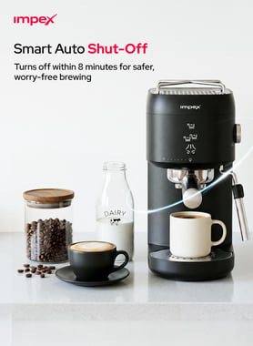 Impex Espresso Machine,1.0 L,Black