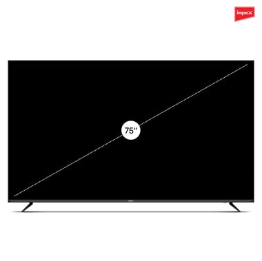 Impex 75" Smart Tv,Uhd Led,60 Hz,Black,Impex 75 Inch 4k Uhd Smart Led Tv